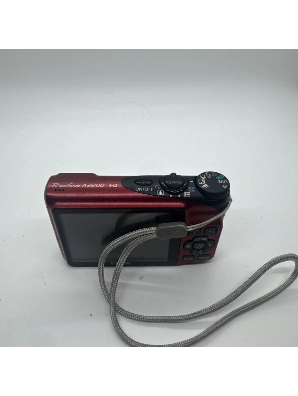 Canon PowerShot A2200 14.1MP Digital Camera HD 4x Zoom Red Tested Works